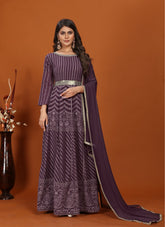 Pleasant looking wine colour gown